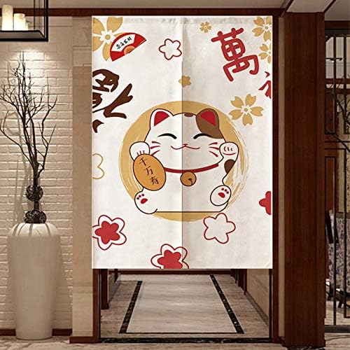 Noren Curtain Doorway - Lucky Cat Noren Japanese Curtain -