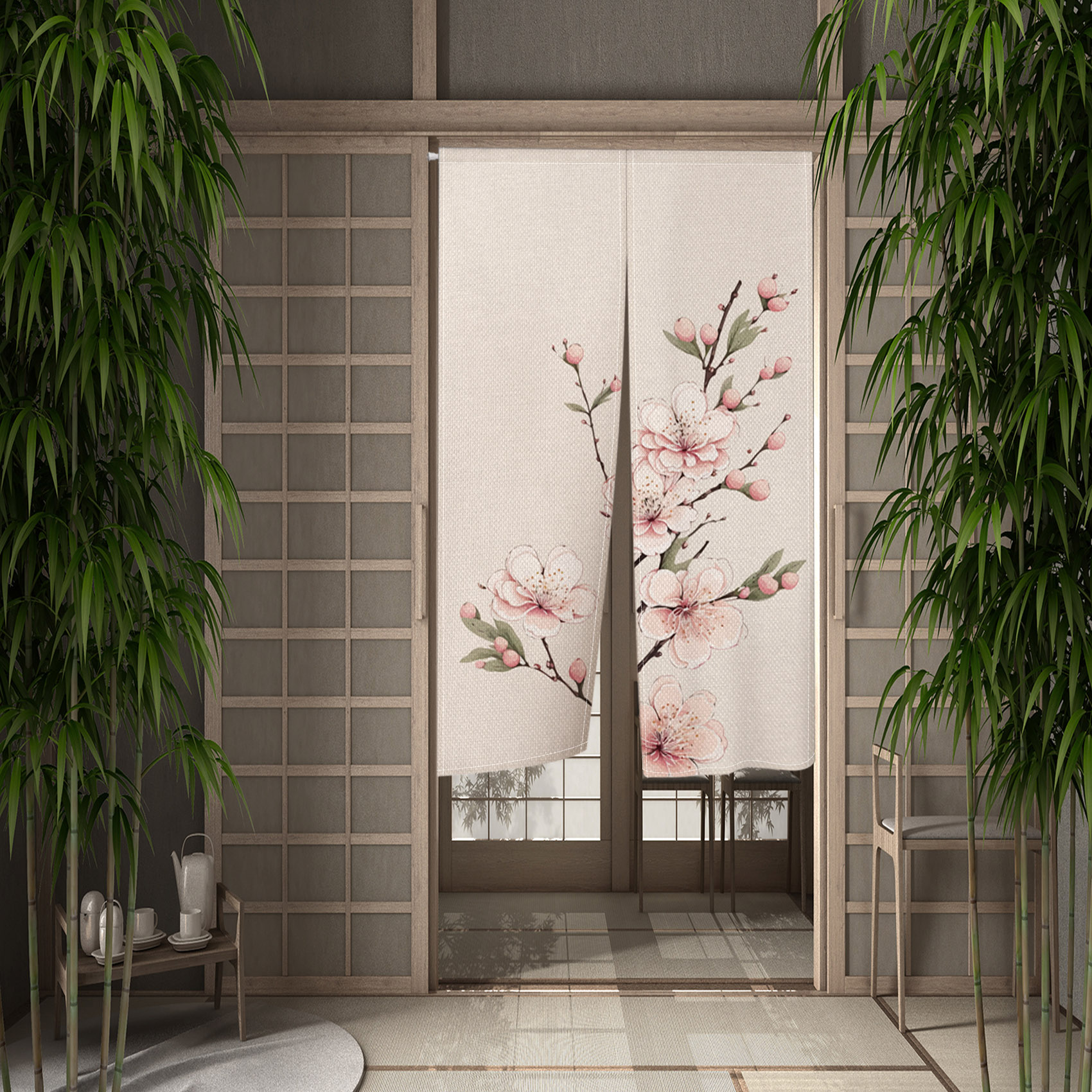 Cherry Blossom Door Curtain Ja - مراجعة Noren Curtain Doorway وسعره