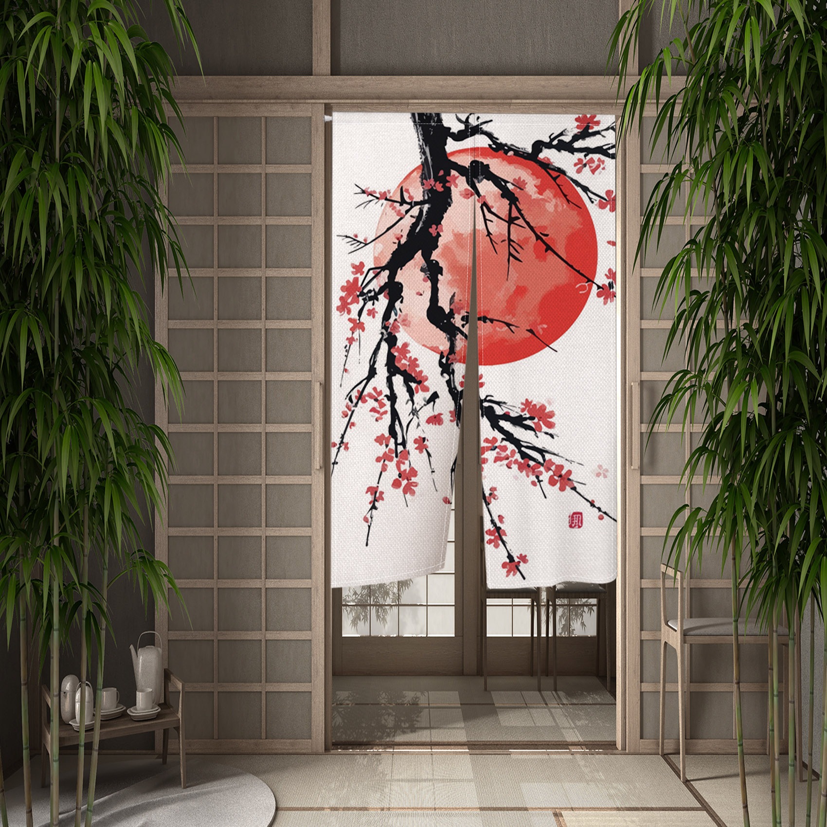 Cherry Blossom Door Curtain Ja - مراجعة Noren Curtain Doorway وسعره
