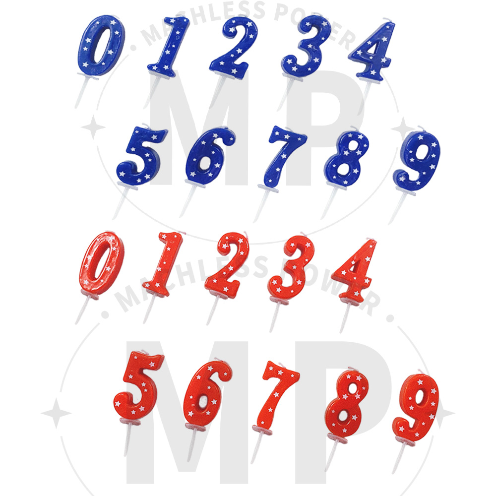 4.5cm Red Blue Number Star Bir - مراجعة Japanese Candle Wax وسعره
