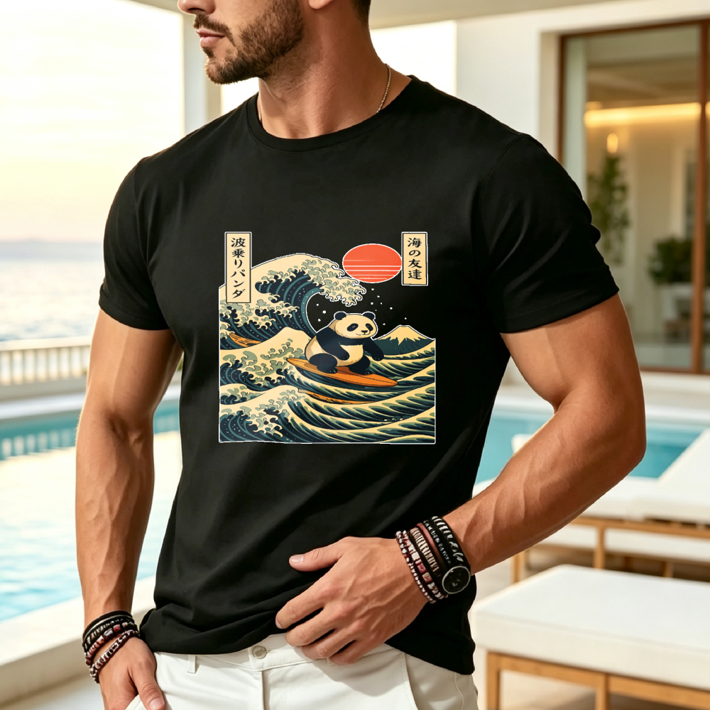 Men's Retro Surfing Panda & Ja - مراجعة Japanese Lifestyle Culture وسعره