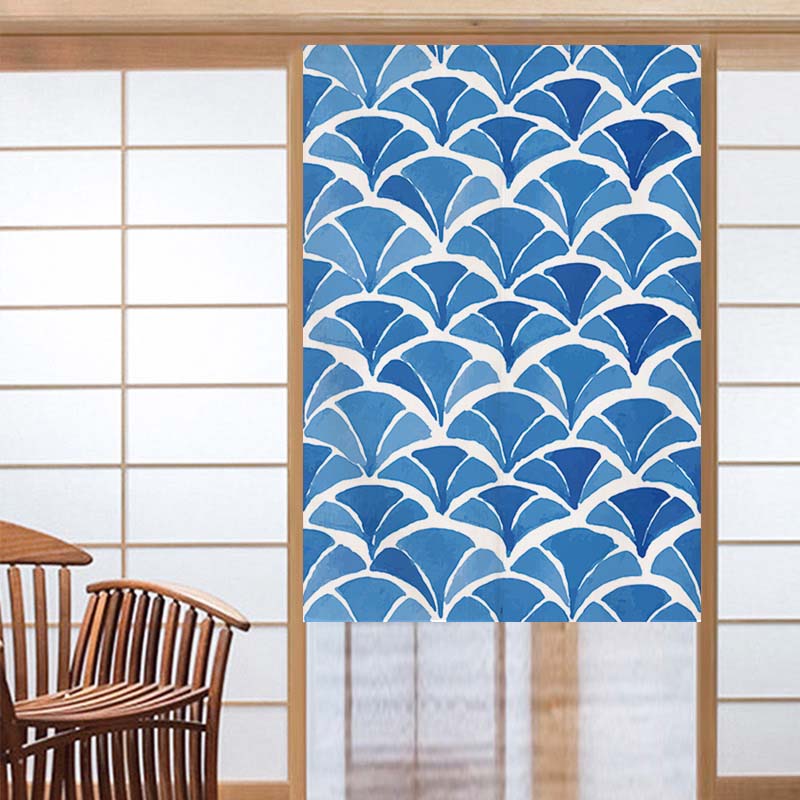 Waves Texture Japanese Noren D - مراجعة Noren Curtain Doorway وسعره