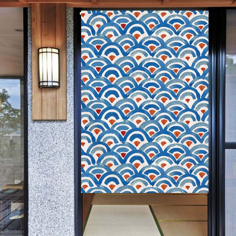 Waves Texture Japanese Noren D - مراجعة Noren Curtain Doorway وسعره