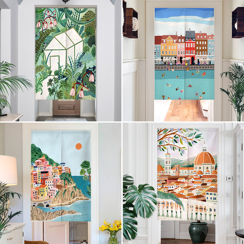 Nordic Ins Hand-painted Painti - مراجعة Noren Curtain Doorway وسعره