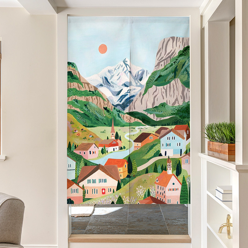 Nordic Ins Hand-painted Painti - مراجعة Noren Curtain Doorway وسعره