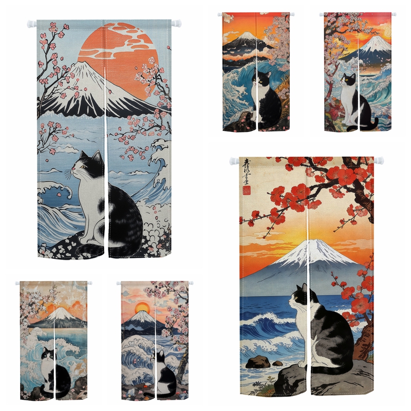 Japanese Ukiyo Noren Door Curt - مراجعة Noren Curtain Doorway وسعره
