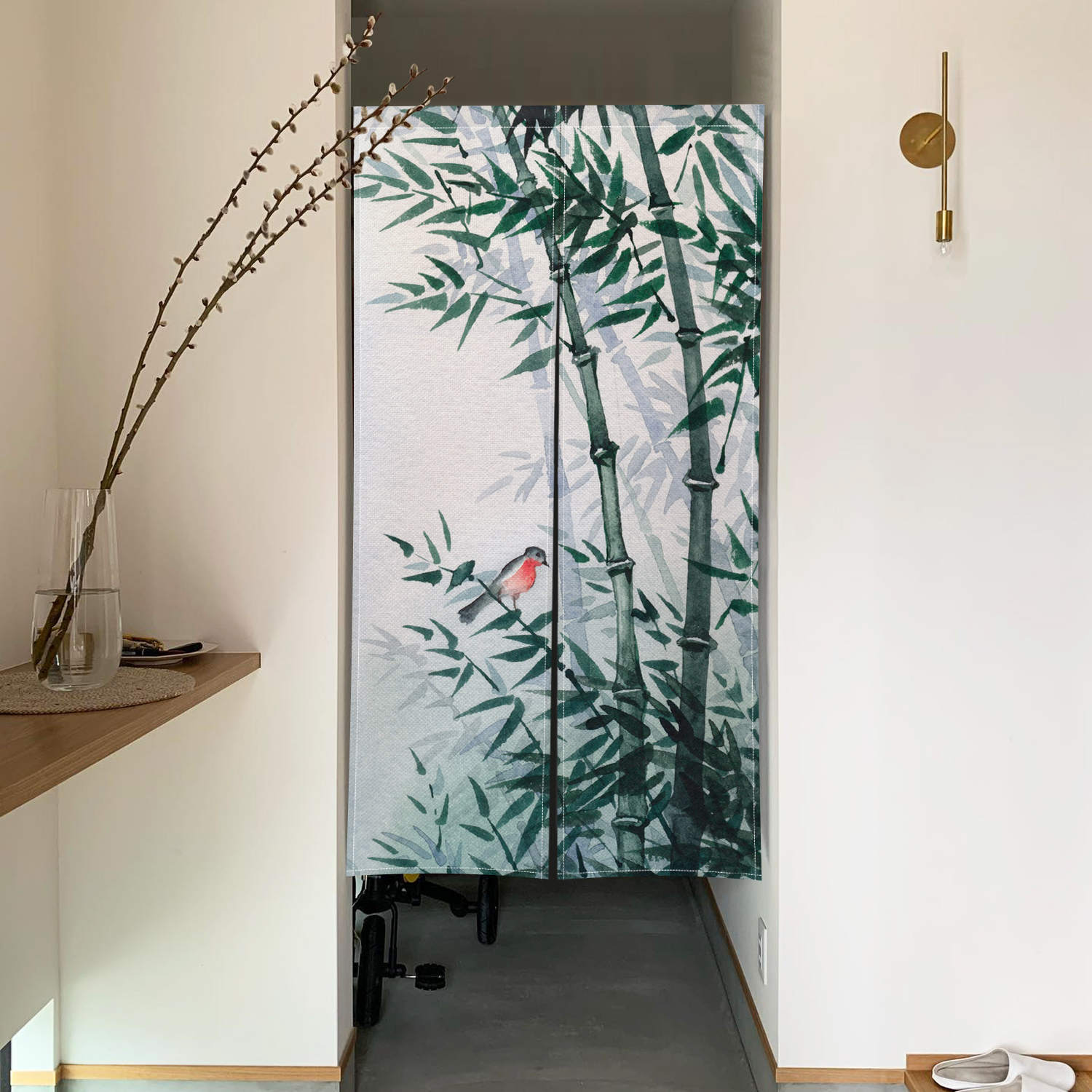 Bamboo Lotus Door Curtain Ink  - مراجعة Noren Curtain Doorway وسعره