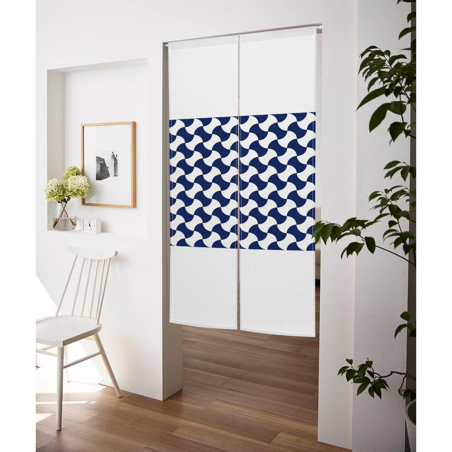Japanese Linen Noren Blue Whit - مراجعة Noren Curtain Doorway وسعره