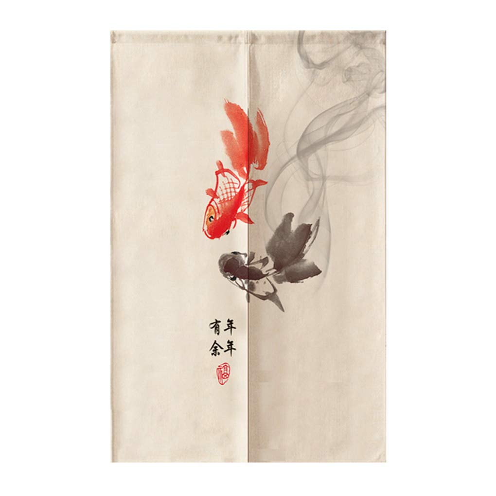 Ancient Character Fish Japanes - مراجعة Noren Curtain Doorway وسعره